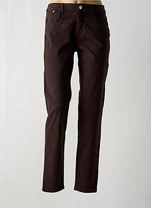 Pantalon slim taille haute taille haute marron LOLA ESPELETA femme