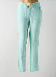 Pantalon droit tissage crêpe taille normale bleu C'EST BEAU LA VIE femme