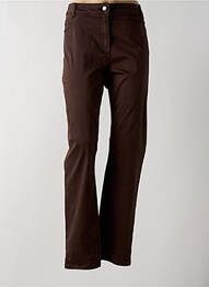 Pantalon slim tissage popeline taille normale marron DIANE LAURY femme