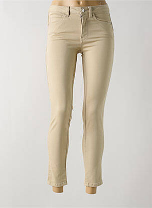 Pantalon 7/8 stretch taille normale beige C'EST BEAU LA VIE femme