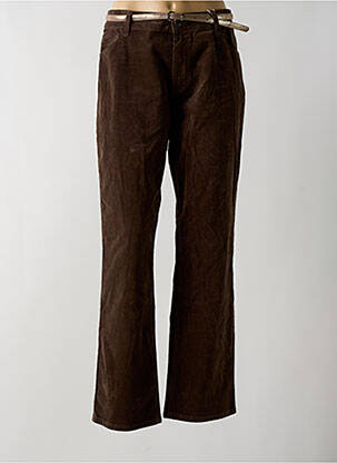 Pantalon droit stretch taille normale marron C'EST BEAU LA VIE femme