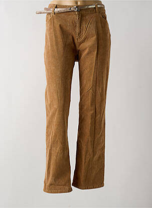 Pantalon droit stretch taille normale beige C'EST BEAU LA VIE femme