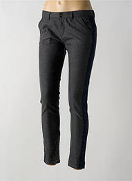 Pantalon chino broderie galons latéraux taille basse bleu REIKO femme