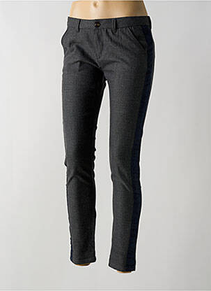 Pantalon chino broderie galons latéraux taille basse bleu REIKO femme