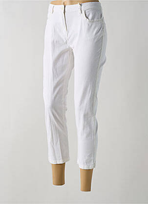 Pantacourt tissage popeline taille normale blanc C'EST BEAU LA VIE femme