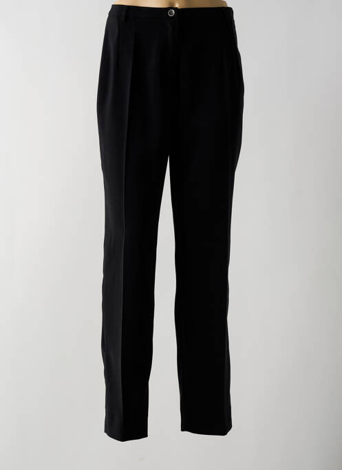 Pantalon droit tissage crêpe taille haute noir MODISSIMO femme
