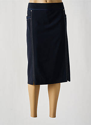 Jupe mi-longue coupe droite bleu DIANE LAURY femme