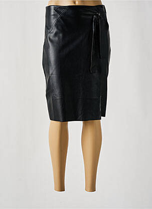 Jupe mi-longue taille à pinces noir GEISHA femme