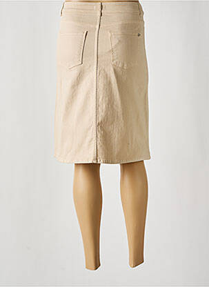 Jupe mi-longue stretch beige YERSE femme
