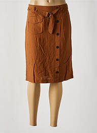 Jupe mi-longue coupe droite marron BRANDTEX femme