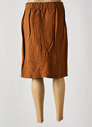 Jupe mi-longue coupe droite marron BRANDTEX femme