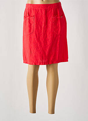 Jupe mi-longue taille à pinces rouge MALOKA femme
