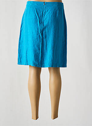 Jupe mi-longue taille à pinces bleu MALOKA femme