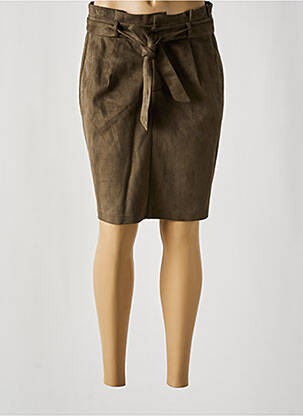 Jupe mi-longue stretch vert GEISHA femme