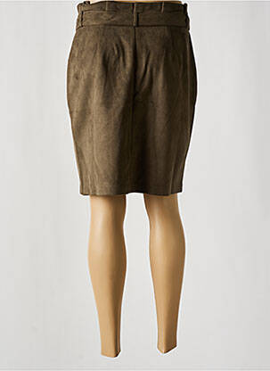 Jupe mi-longue taille à pinces vert GEISHA femme