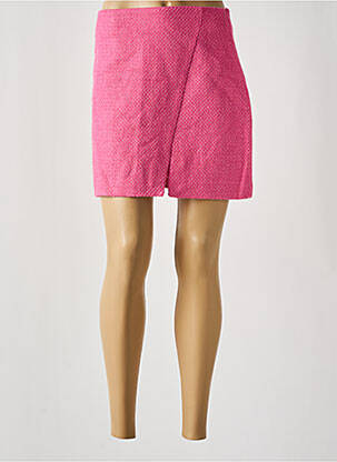 Jupe courte tissage tweed rose ATTENTIF femme