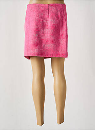 Jupe courte tissage tweed rose ATTENTIF femme