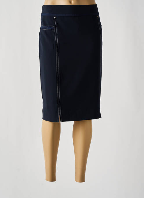 Jupe mi-longue taille à pinces bleu DIANE LAURY femme