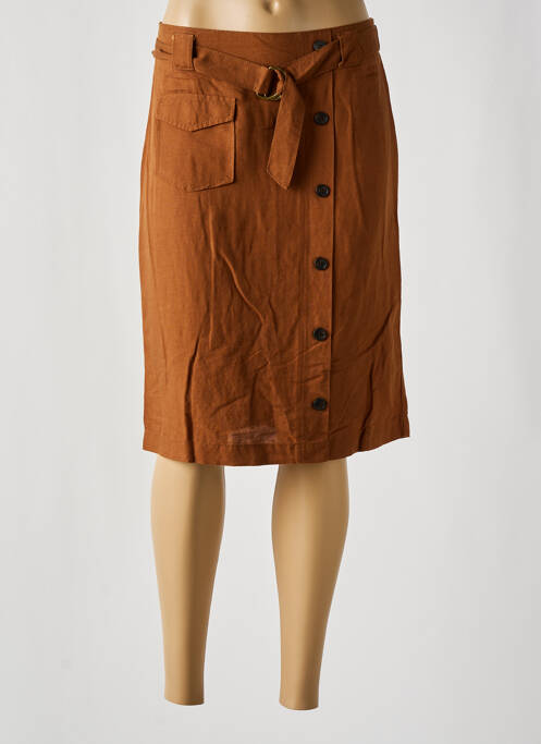 Jupe mi-longue marron BRANDTEX pour femme