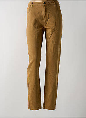 Pantalon slim tissage popeline taille normale jaune GEISHA femme
