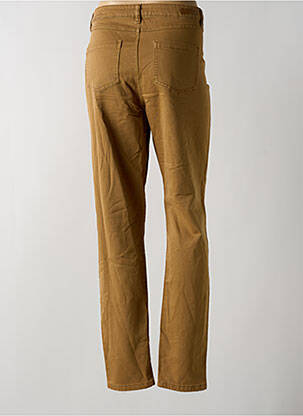 Pantalon slim tissage popeline taille normale jaune GEISHA femme