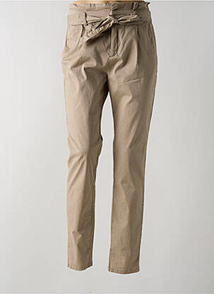 Pantalon 7/8 taille haute taille haute beige VERO MODA femme