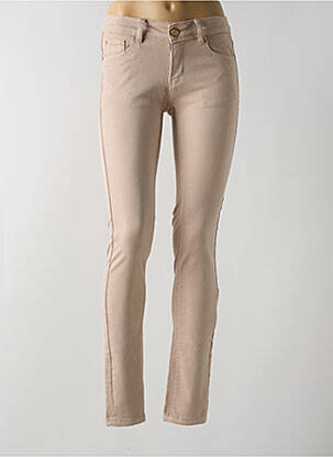 Pantalon slim tissage popeline taille normale rose R.DISPLAY femme