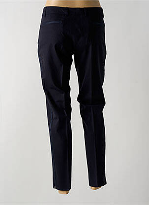 Pantalon chino broderie galons latéraux taille haute bleu QUIET femme