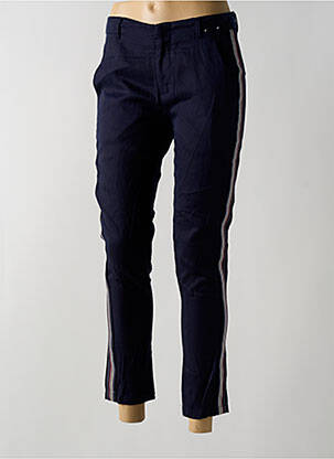 Pantalon 7/8 taille à pinces taille normale bleu REIKO femme