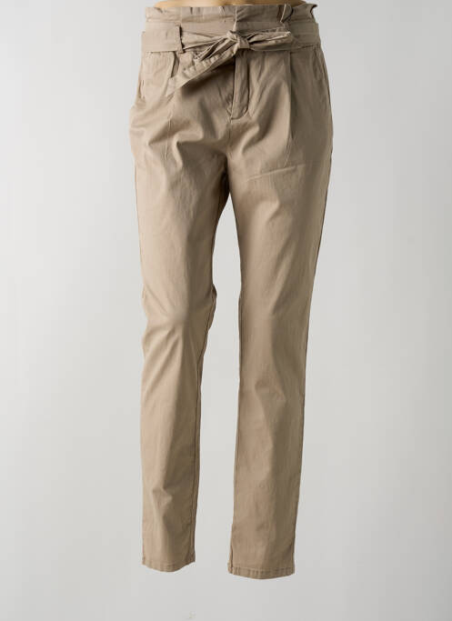 Pantalon 7/8 taille haute taille haute beige VERO MODA femme