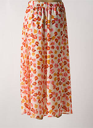 Jupe longue tissage crêpe orange VERO MODA femme