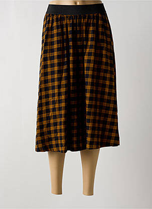 Jupe mi-longue coupe évasée jaune SCHOOL RAG femme