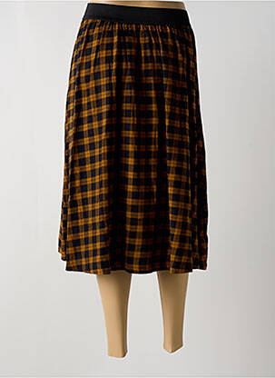 Jupe mi-longue coupe évasée jaune SCHOOL RAG femme