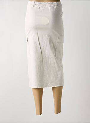 Jupe mi-longue taille haute beige APRIL VINTAGE femme