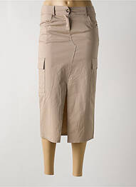 Jupe mi-longue taille haute marron APRIL VINTAGE femme