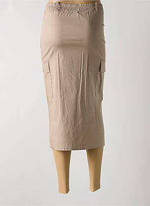 Jupe mi-longue taille haute marron APRIL VINTAGE femme
