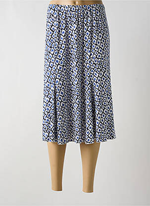 Jupe mi-longue stretch bleu TELMAIL femme