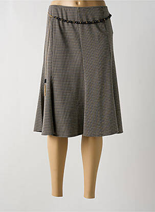 Jupe mi-longue taille normale gris UN TEMPS POUR ELLE femme