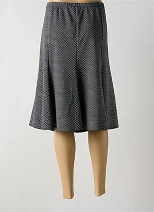 Jupe mi-longue stretch gris UN TEMPS POUR ELLE femme