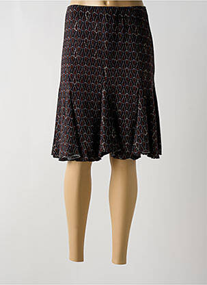 Jupe mi-longue stretch noir UN TEMPS POUR ELLE femme