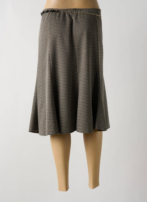 Jupe mi-longue gris UN TEMPS POUR ELLE pour femme