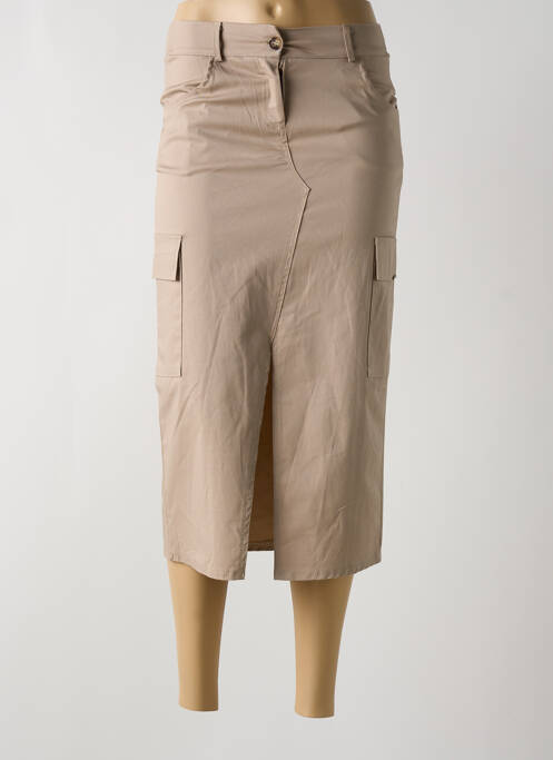 Jupe mi-longue marron APRIL VINTAGE pour femme