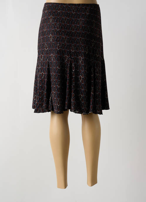 Jupe mi-longue noir UN TEMPS POUR ELLE pour femme