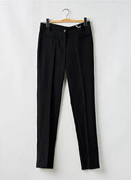 Pantalon droit tissage crêpe taille normale noir CHIQUITA femme