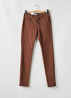 Jeans coupe slim stretch taille normale marron C'EST BEAU LA VIE femme