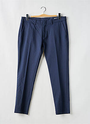 Pantalon chino tissage popeline taille normale bleu REIKO femme