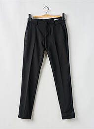 Pantalon chino broderie galons latéraux taille normale noir REIKO femme