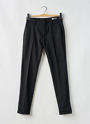 Pantalon chino broderie galons latéraux taille normale noir REIKO femme