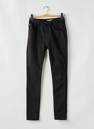 Pantalon slim tissage popeline taille haute noir GARCIA femme