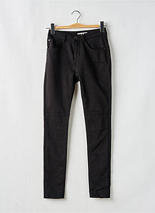 Pantalon slim tissage popeline taille haute noir GARCIA femme